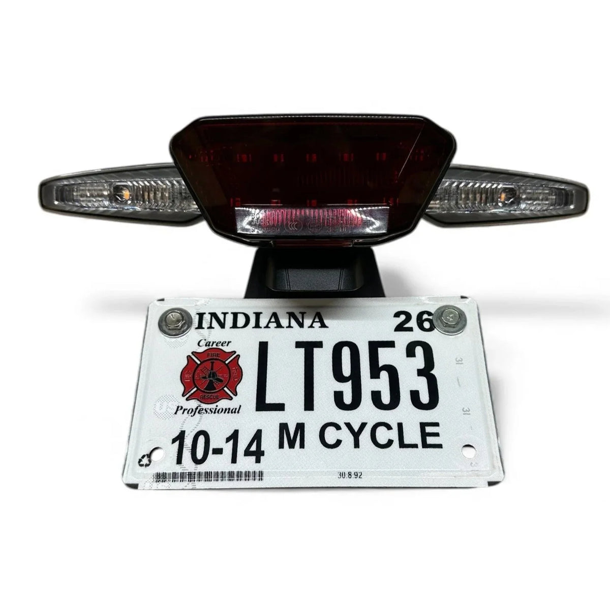 Flexi Fender flexible tail tidy with LED turn signals and license plate
